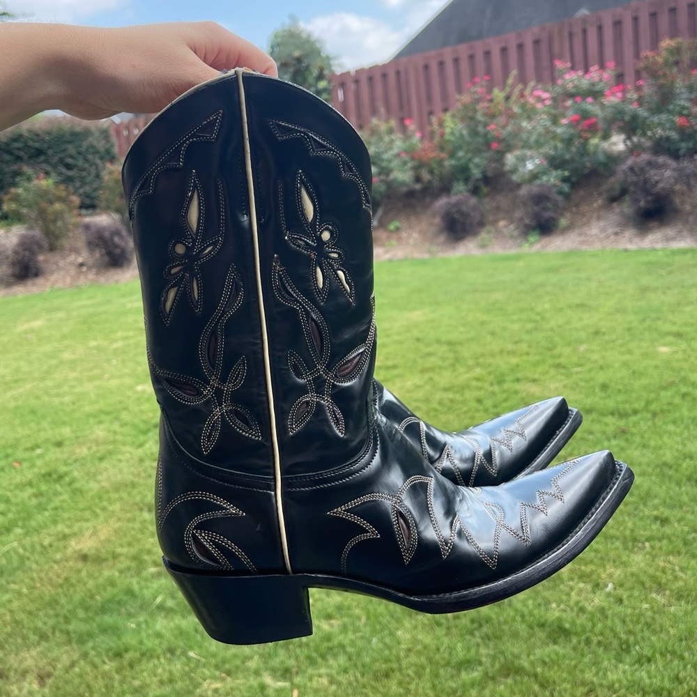 Old Gringo Black Bone Reno Star Leather Cowboy Boots Gem
